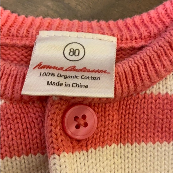 Hanna Andersson Sweater, Pink/White, Size 80 - Picture 5 of 8